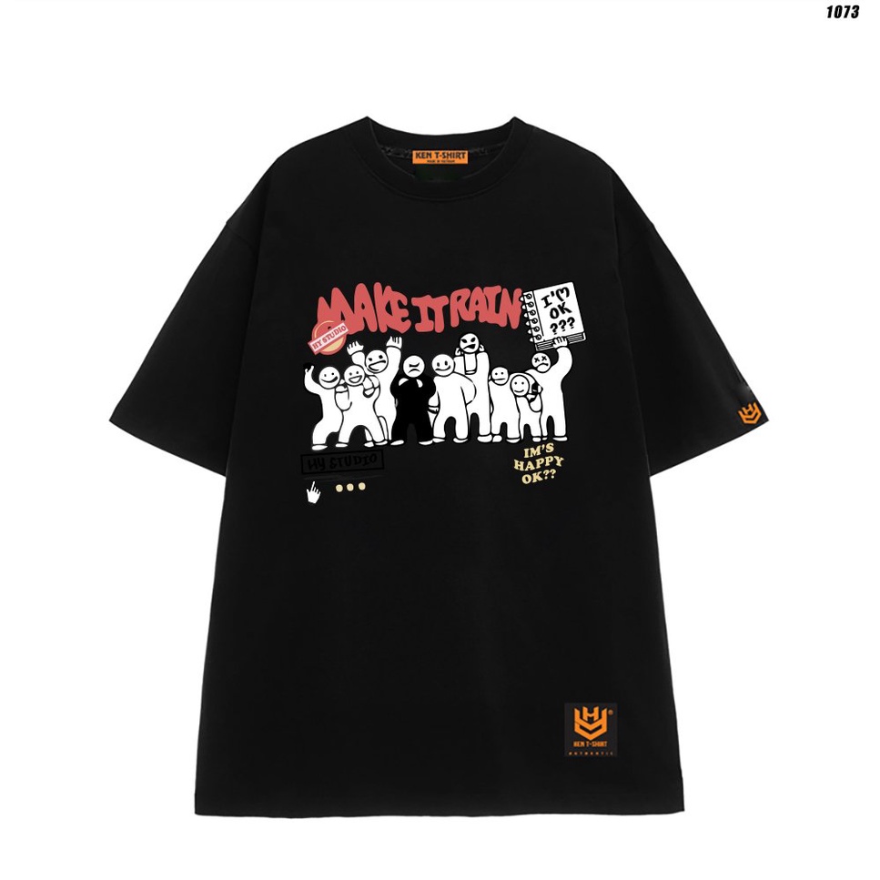Áo phông unisex tay lỡ form rộng nam nữ Makeitrain 1073 HY STUDIO