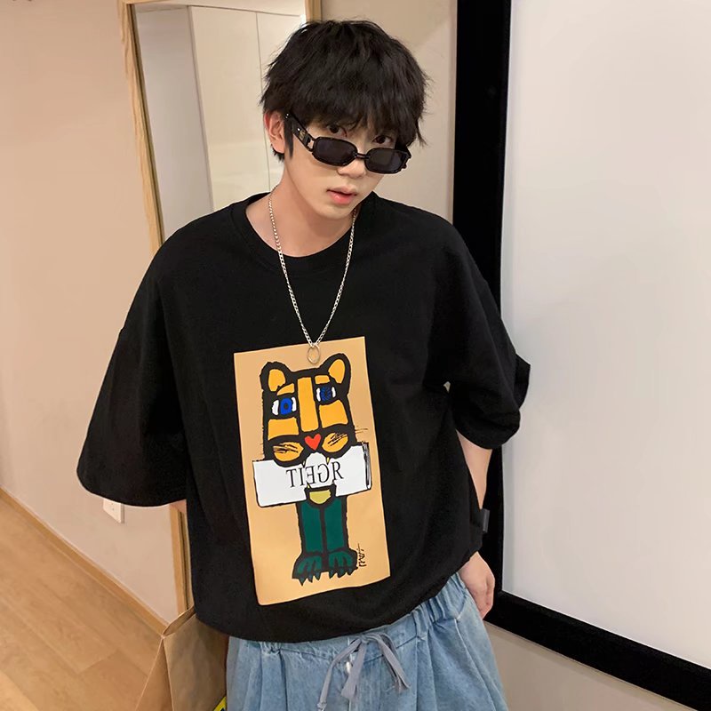 Áo Thun Tay Ngắn Dáng Rộng In Chữ Cỡ Lớn Thoải Mái Thời Trang Mùa Hè Cho Nam M-8XL