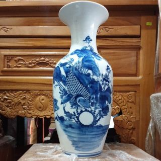 Lộc bình cá chép sứ bát tràng cao 44,5cm