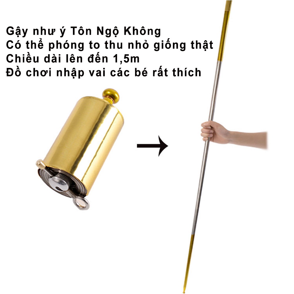 Gậy Như Ý, Gậy Tôn Ngộ Không Có Thể Phóng To Thu Nhỏ Kích Thước Dài 1,5m, Đồ Chơi Độc Đáo Dành Tặng Cho Bé