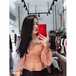 sơ mi trễ vai