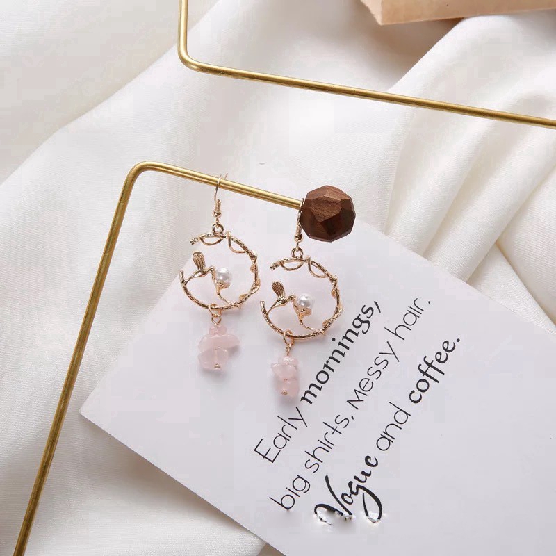 Khuyên tai nữ hình tròn thời trang Hàn Quốc COD