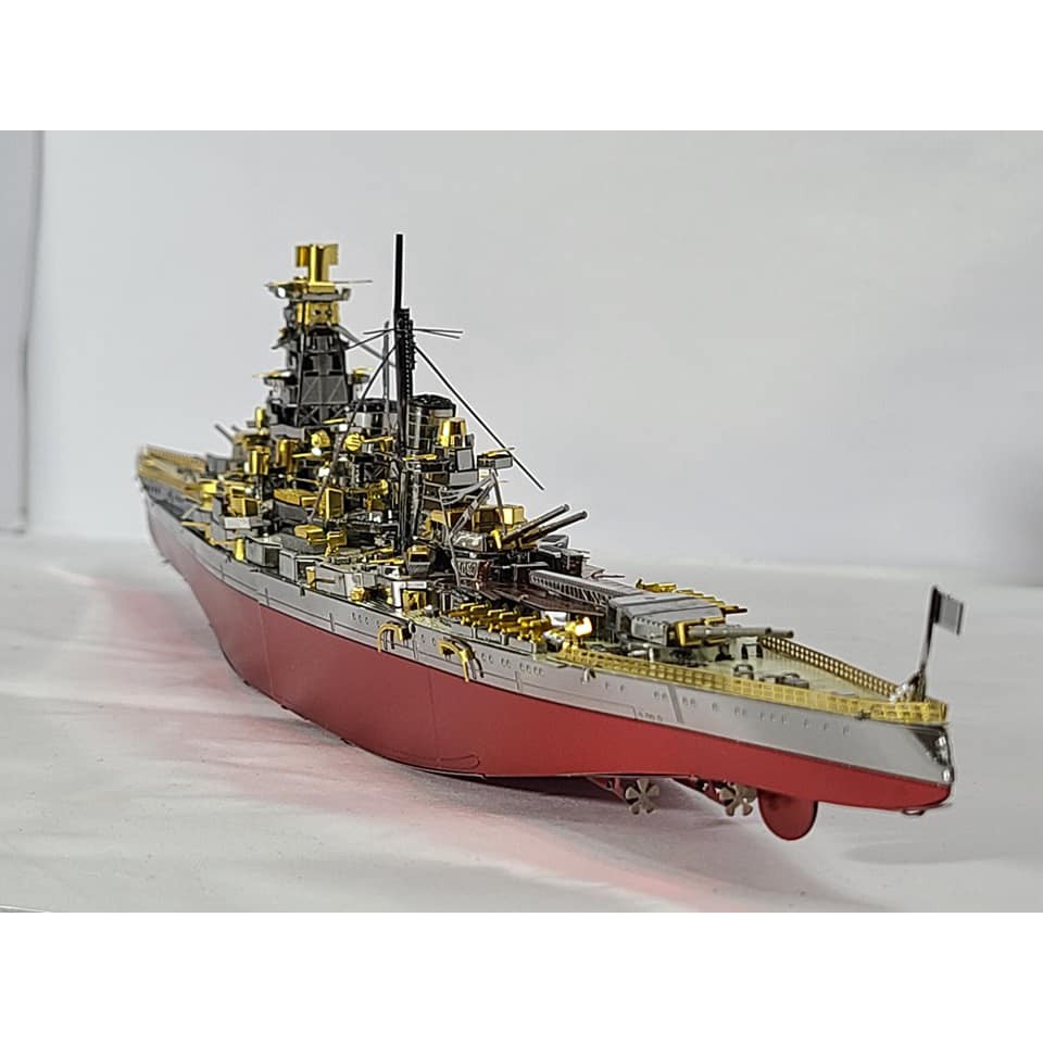 Chưa Ráp Mô Hình Thép 3D Tàu Chiến Thiết Giáp Hạm Nhật Bản Piececool Kongou Battleship