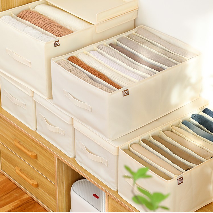 Hộp vải đựng quần áo chia ngăn gấp gọn được, hộp vải đựng đồ thông minh HV5 Oron