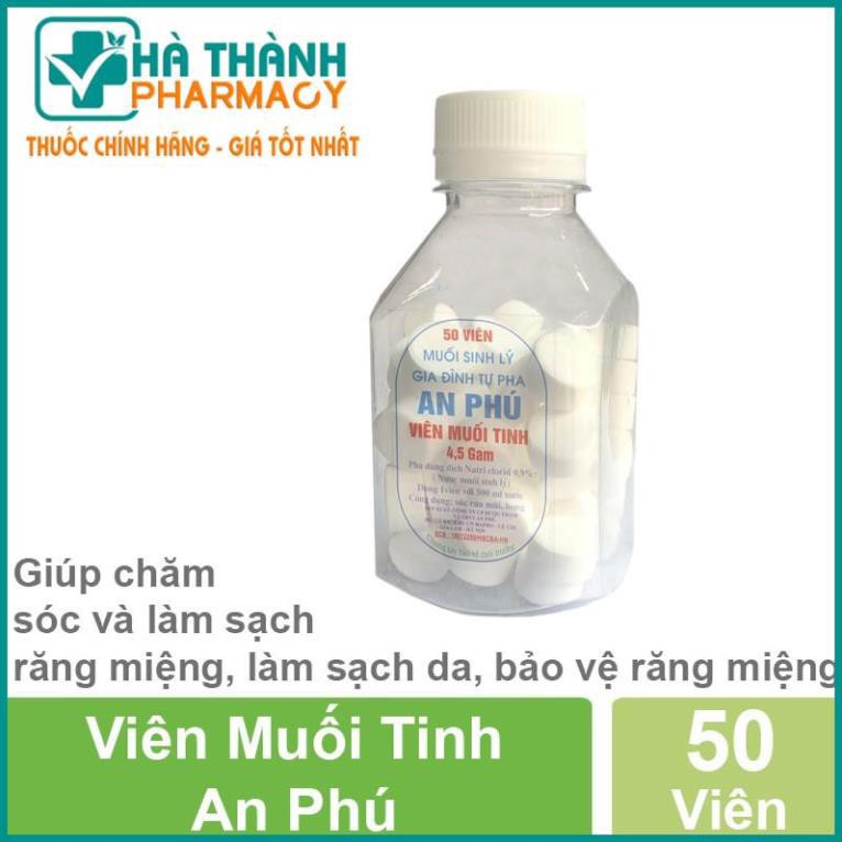 Viên muối tinh NaCl 0,9% - Pha súc miệng (Lọ 50 Viên)
