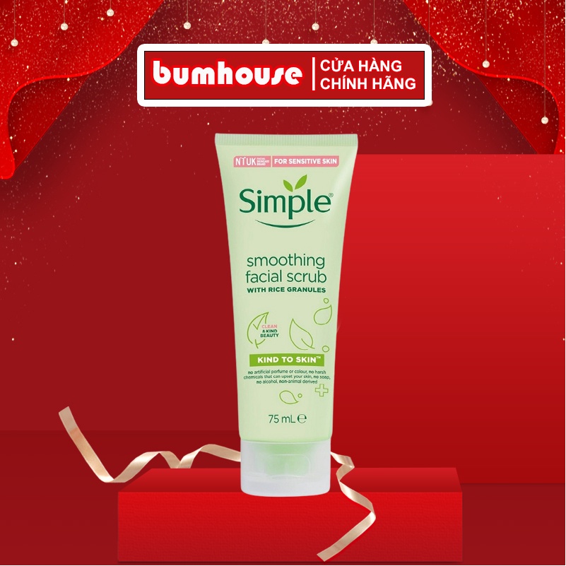 [Mẫu Mới] Tẩy Tế Bào Chết SIMPLE Kind To Skin Smoothing Facial Scrub 75ml Dành Cho Mọi Loại Da