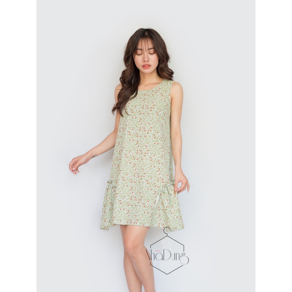 Đầm mặc nhà đầm đi chơi lụa cao cấp in họa tiết hoa nhí tà váy cách điệu dễ thương Nhã Dung Store siêu mát dưới 70kg | BigBuy360 - bigbuy360.vn