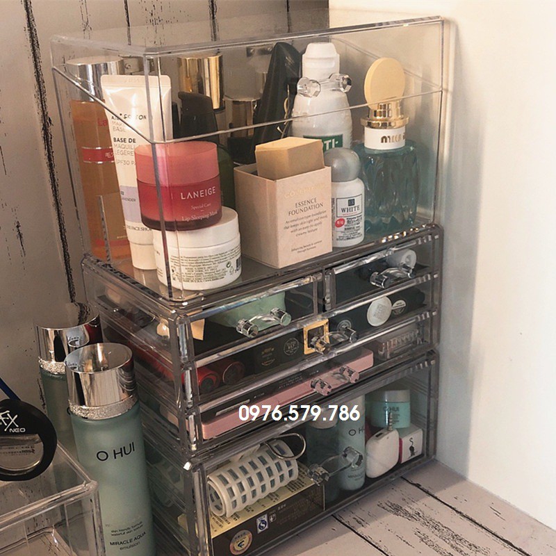 Hộp đựng 24 ô son + 2 ngăn có nắp đậy