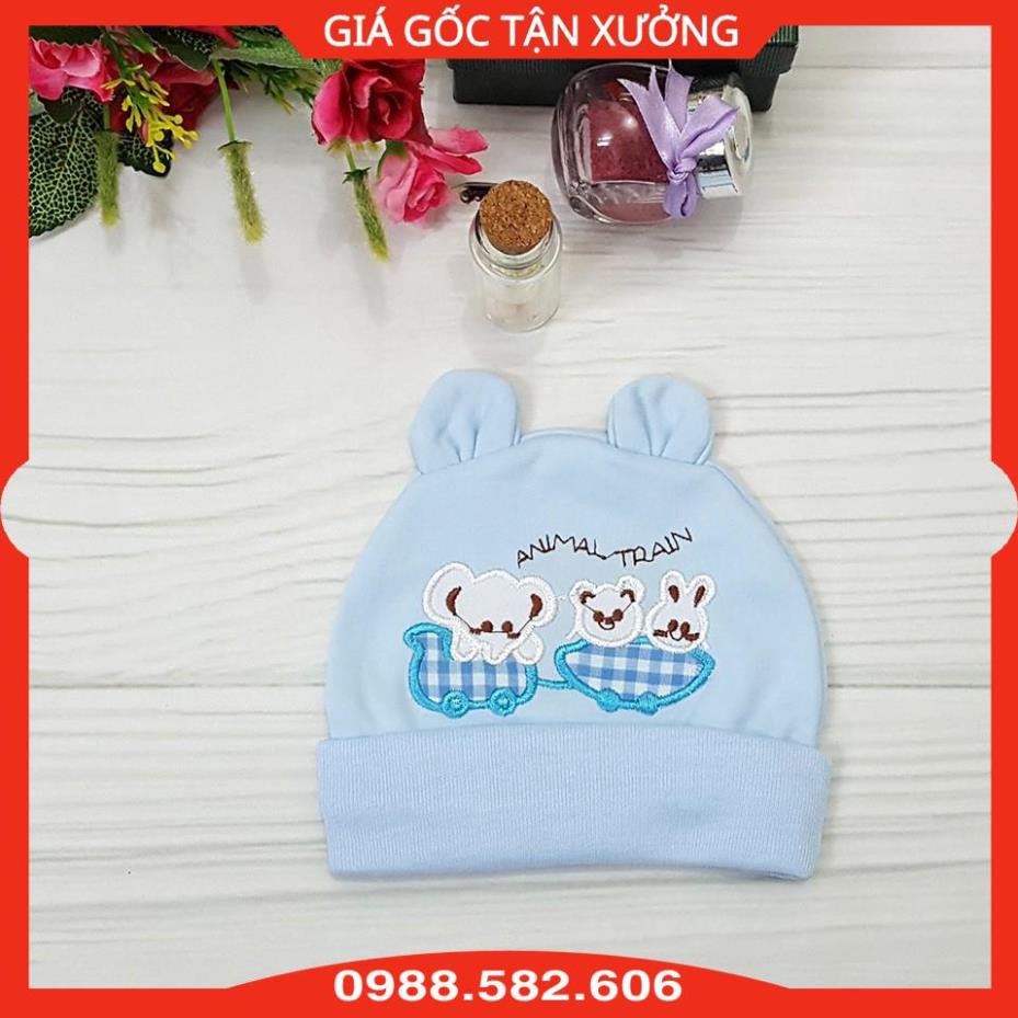 Mũ Sơ Sinh Hình Tai Thỏ Cho Bé Chất Cotton - Nón Cho Bé Sơ Sinh Dưới 6.5kg - BTT00567