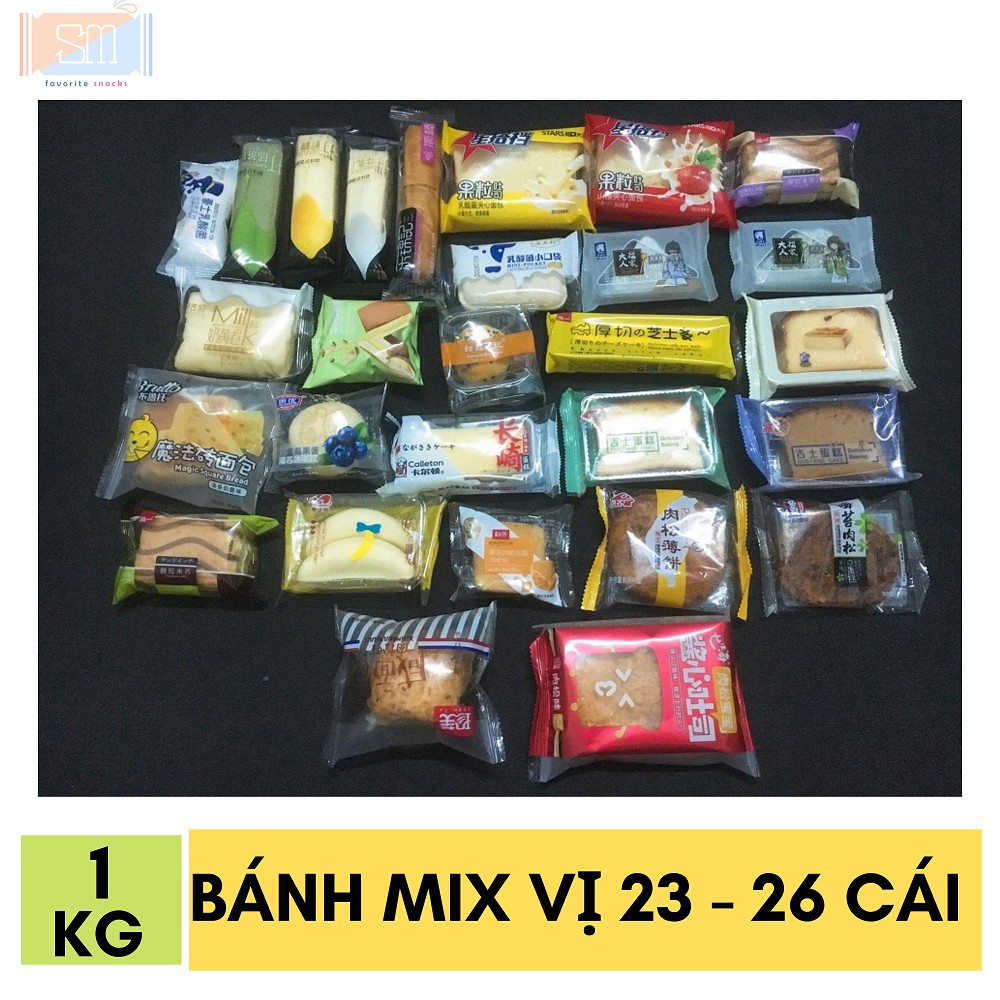 [Mã GROSALE2703 giảm 8% đơn 250K] 1kg bánh mix 23 - 26 vị các loại