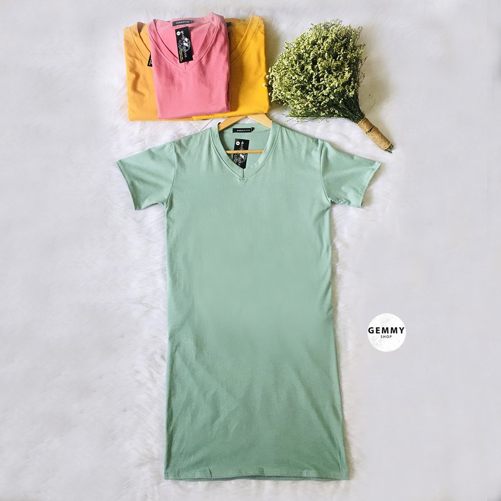 Váy xuông dài, Đầm suông dài chất cotton Gemmy House cổ tim trơn | BigBuy360 - bigbuy360.vn