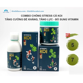 Số 5, số 7- combo bộ chống stress cá koi, tăng cường đề kháng, tăng lực và bổ sung vitamin cho koi