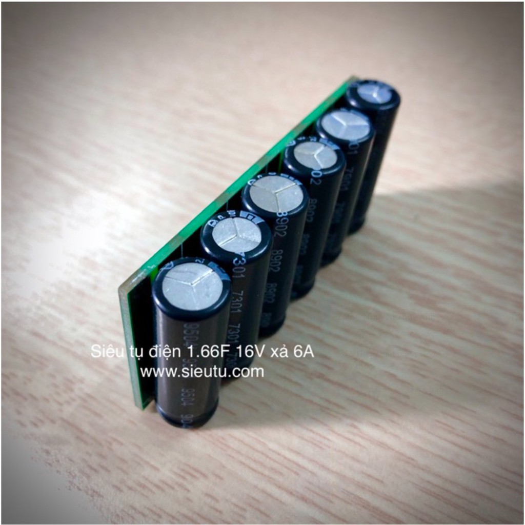 Pack Siêu tụ điện 16V 1.66F xả 6A tăng tuổi thọ acquy khởi động xe