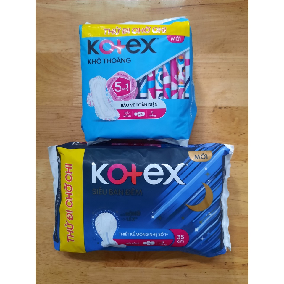 Combo 1 gói Kotex siêu mỏng cánh &amp; 1 gói Kotex đêm 35cm - BACH HOA HV