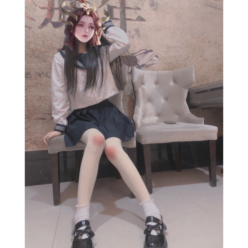 Giày lolita viền sóng phối nơ mã 618