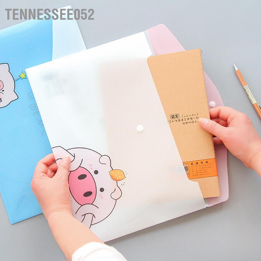 Tennessee052 A4 Document Bag Transparent File Test Paper Storage Waterproof Snap Stationery Folder