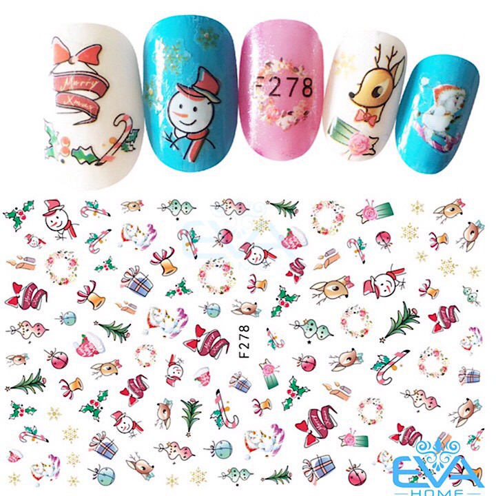 Miếng Dán Móng Tay 3D Nail Sticker Tráng Trí Noel Giáng Sinh F278