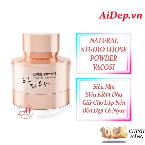 PHẤN PHỦ BỘT SIÊU MỊN KIỀM DẦU VACOSI NATURAL STUDIO LOOSE POWDER