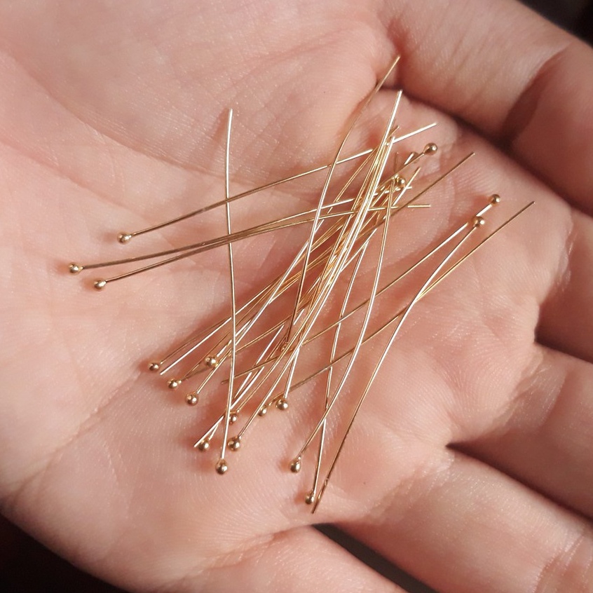10 Đinh xỏ hạt đầu tròn/ Đinh xỏ hạt đầu bi tròn