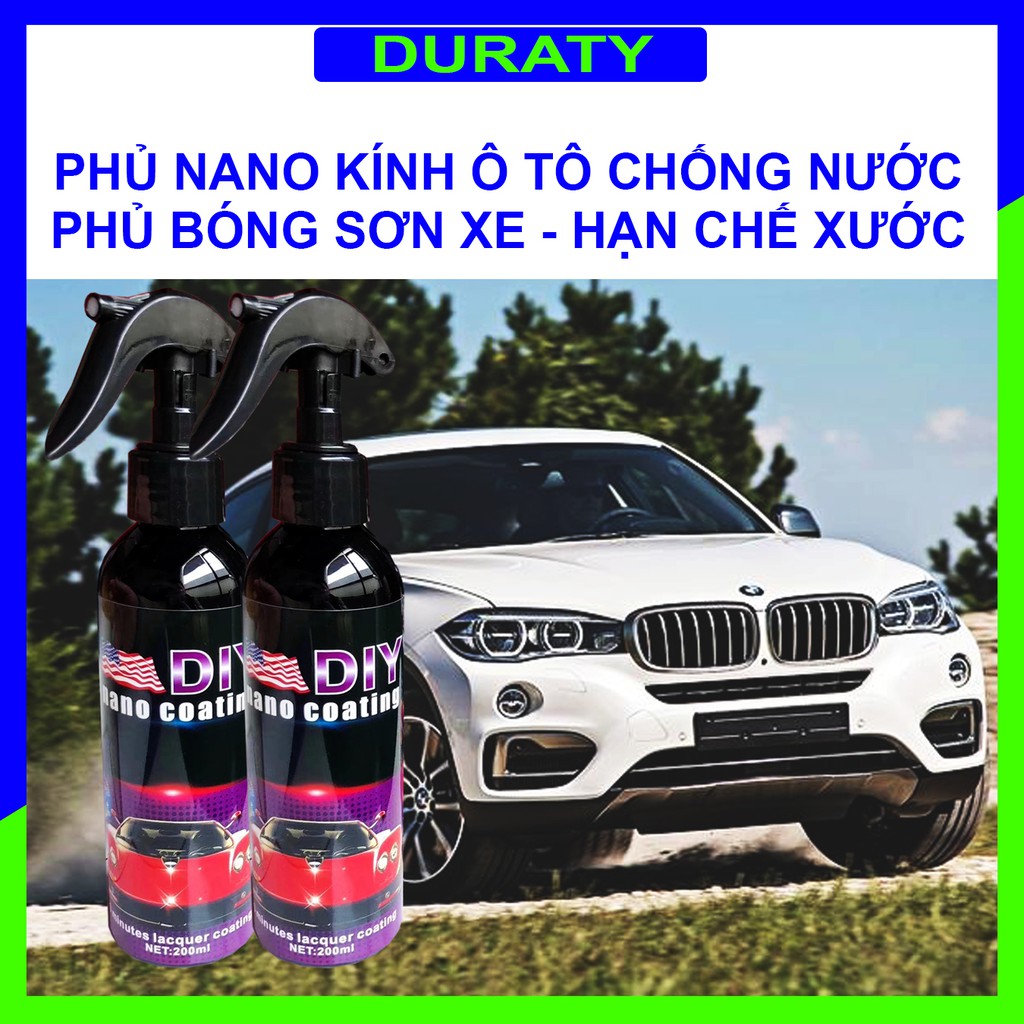 [HÀNG XỊN] Phủ Nano Chống Nước Gương, Kính Ô tô - Tăng Độ Bóng Sơn Xe Hơi  - Chống Nước Kính Bơi, Cận - DIY - DURATY