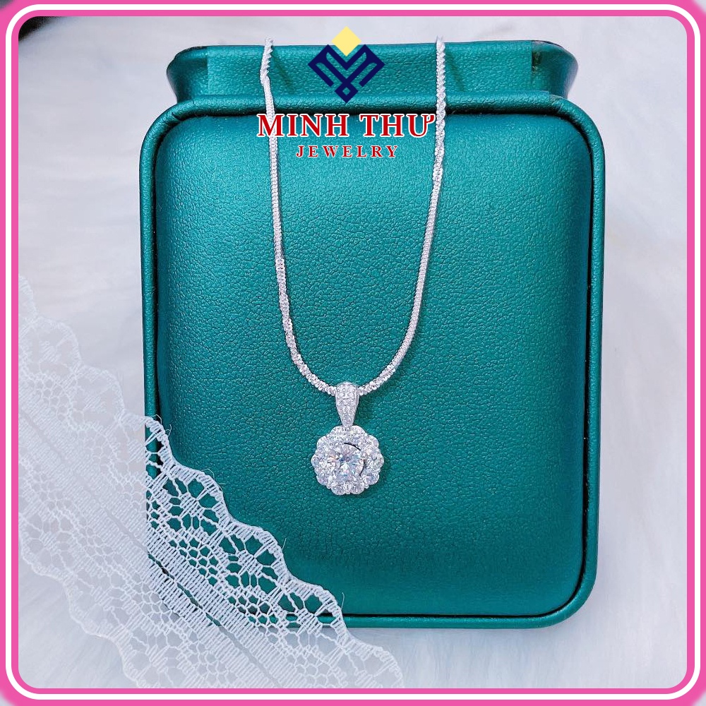 Dây Chuyền Nữ Bạc 925 Đính Đá Mặt Bông Hoa MINH THƯ JEWELRY MTD8402