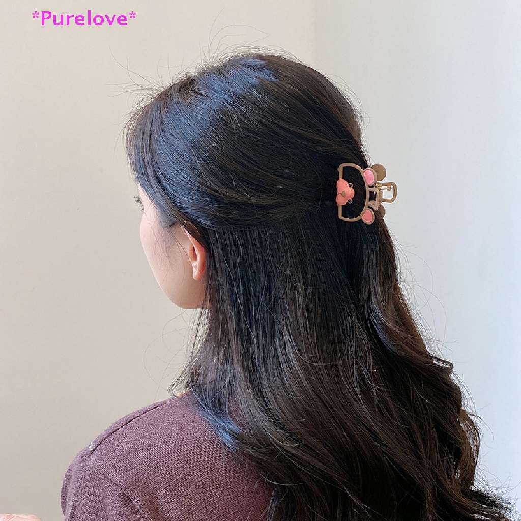 Kẹp Tóc Kim Loại Hình Móng Vuốt Mèo Màu Hồng Xinh Xắn Cho Nữ Mới