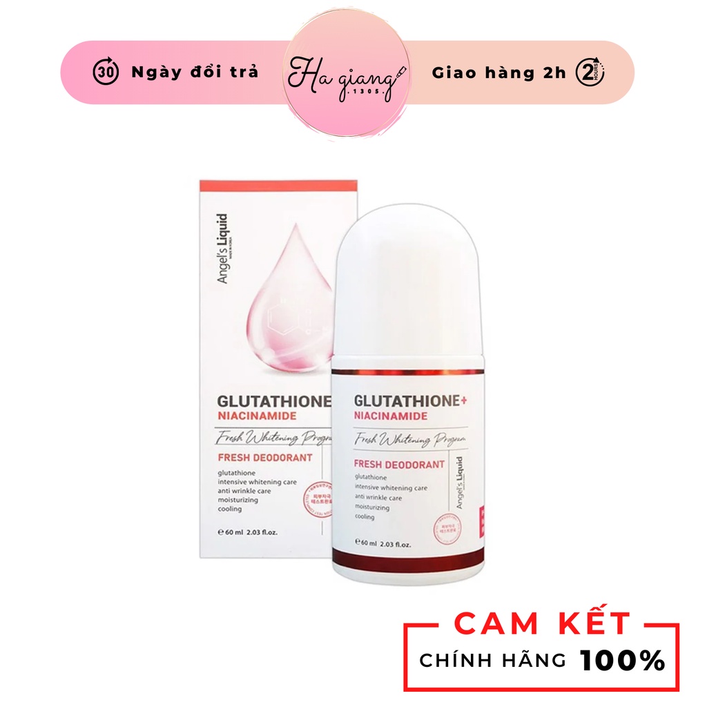 Lăn nách khử mùi Glutathione Fresh Up Whitening Angel's Liquid - mờ thâm nách, giúp nách trắng trở lại