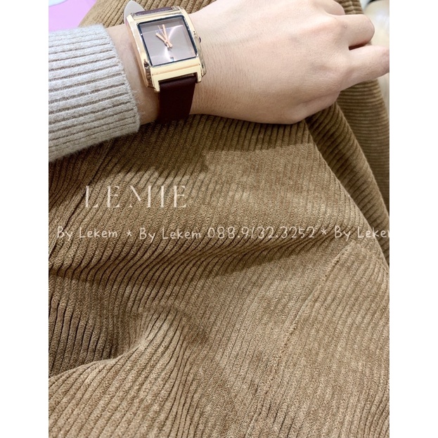 Sét Yếm Váy Nhung Tăm Kèm Áo Len Cổ 3p S048 Phong Cách Ulzzang Hàn Quốc - Yếm Chun Vai Có Túi Trước Ảnh Thật Lekemqc