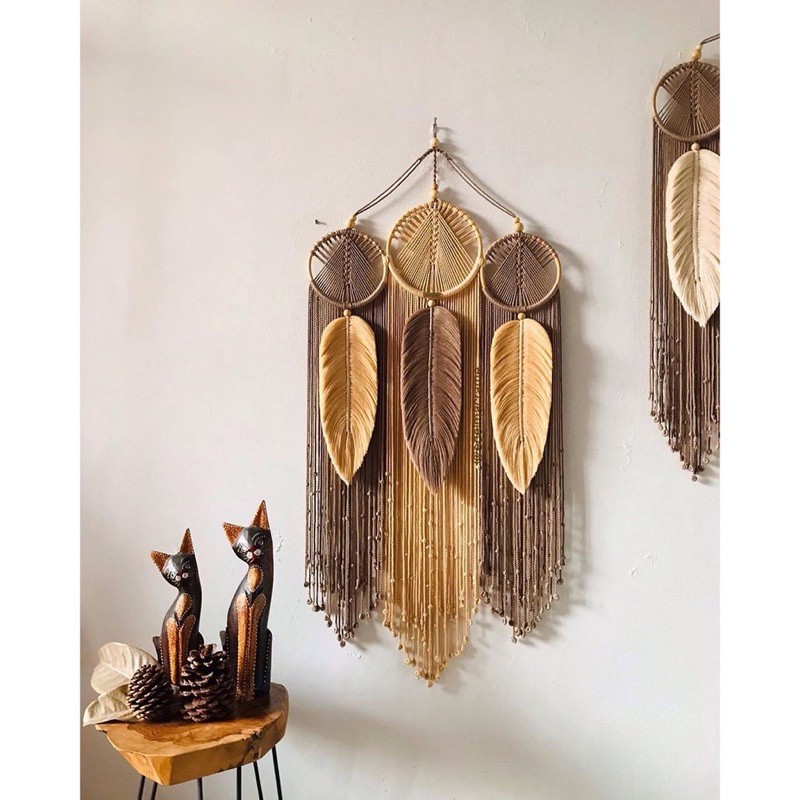Dreamcatcher macrame lá treo tường trang trí 60x130cm