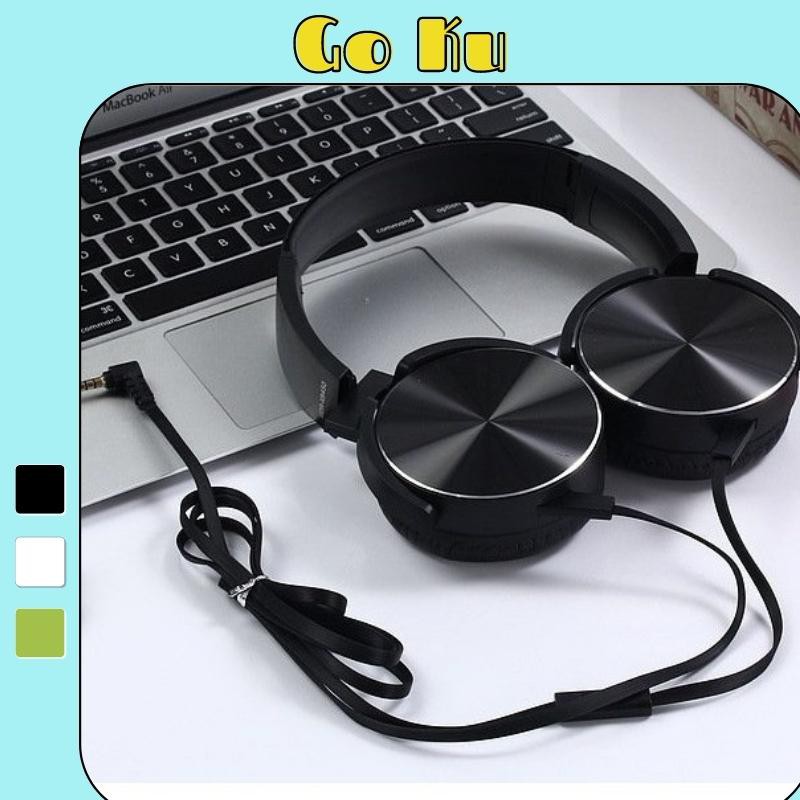 Tai nghe chụp tai có dây có mic Xb450 extra bass giá rẻ tích hợp micro jack 3.5 máy tính nghe nhạc tuyệt đỉnh - Go Ku