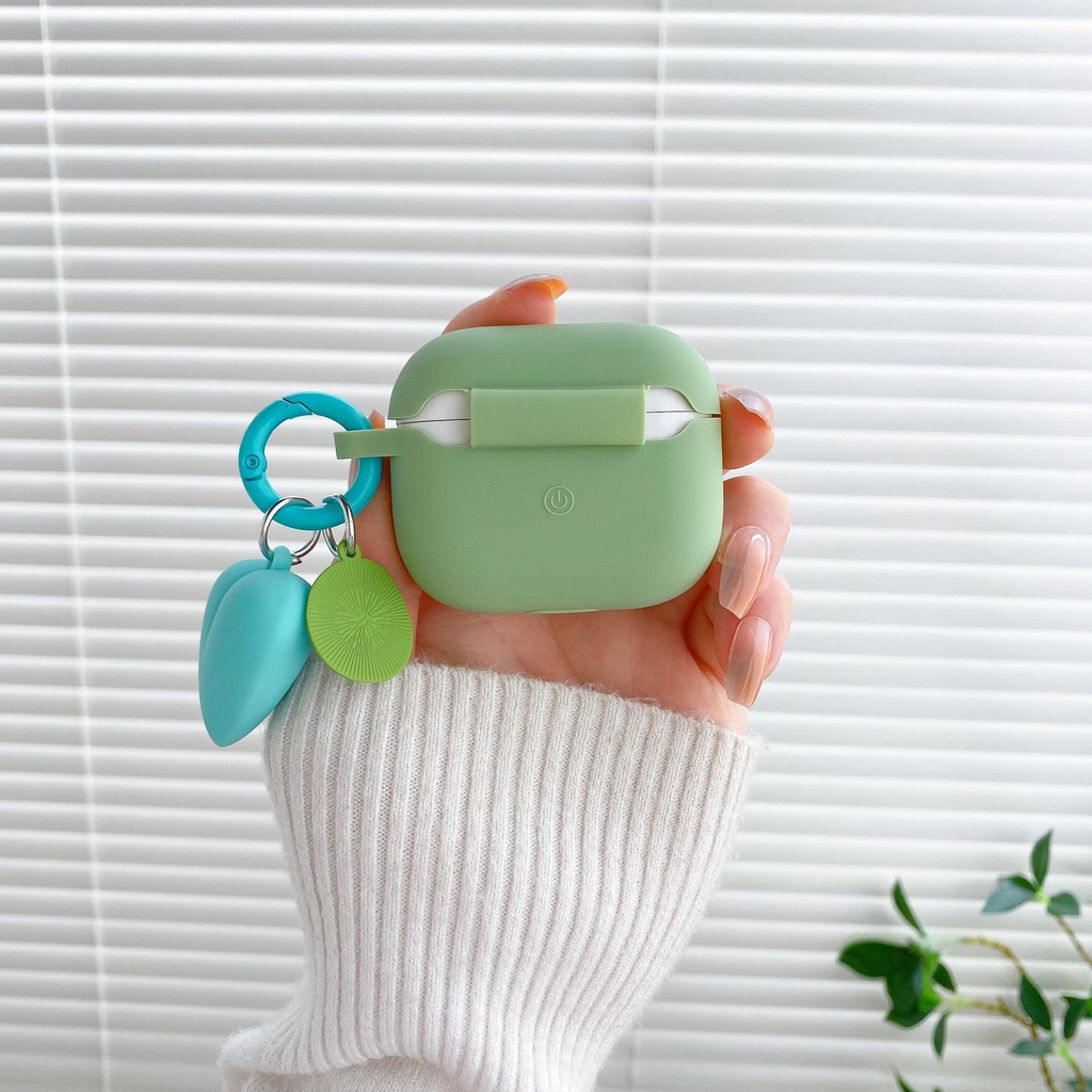 Vỏ Bảo Vệ Hộp Sạc Tai Nghe AirPods 1 2 pro 3 2021 gen3 Bluetooth Bằng Silicon Tpu Mềm Hình Mặt Cười 3D Màu Trơn Đơn Giản