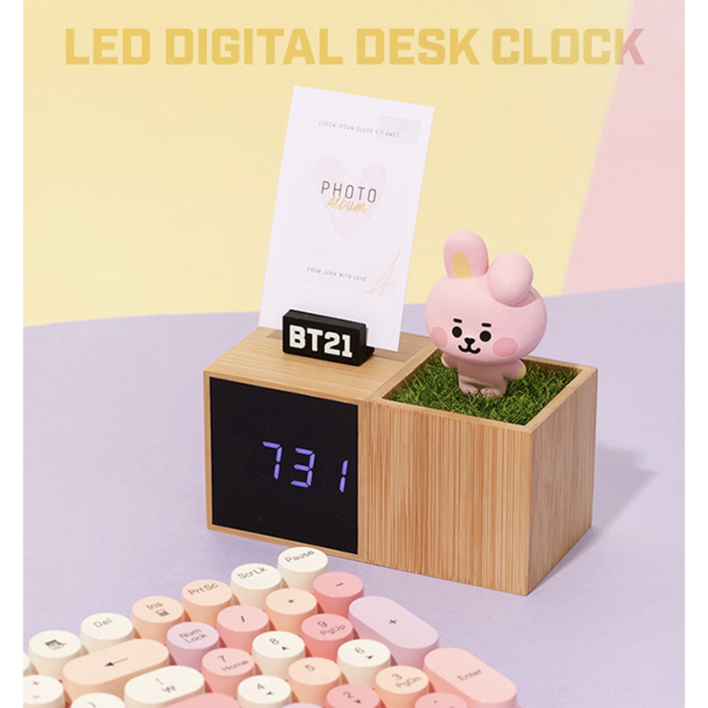 A144 ❤️ PUNIQ SPACE on hand 100% official BT21 BTS original authentic BABY LED digital desk clock Đồng Hồ Điện Tử   Chính Hãng