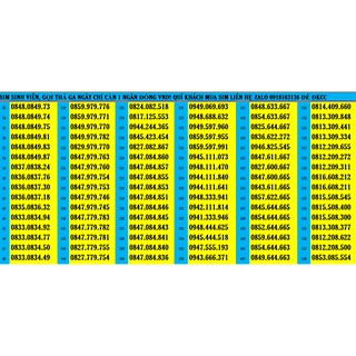 Sim Sinh viên Tứ quí non, 888A,777A,666C, sim đẹp thương gia, gọi thả ga, tháng 35k