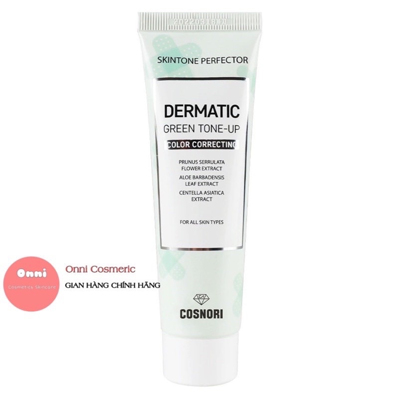 Kem dưỡng trắng nâng tone da Tone-up Cosnori Dermatic Green Cream 50ml