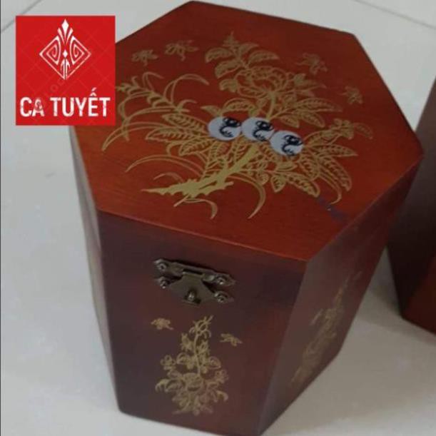 Hộp đựng chè bằng gỗ hương cao cấp