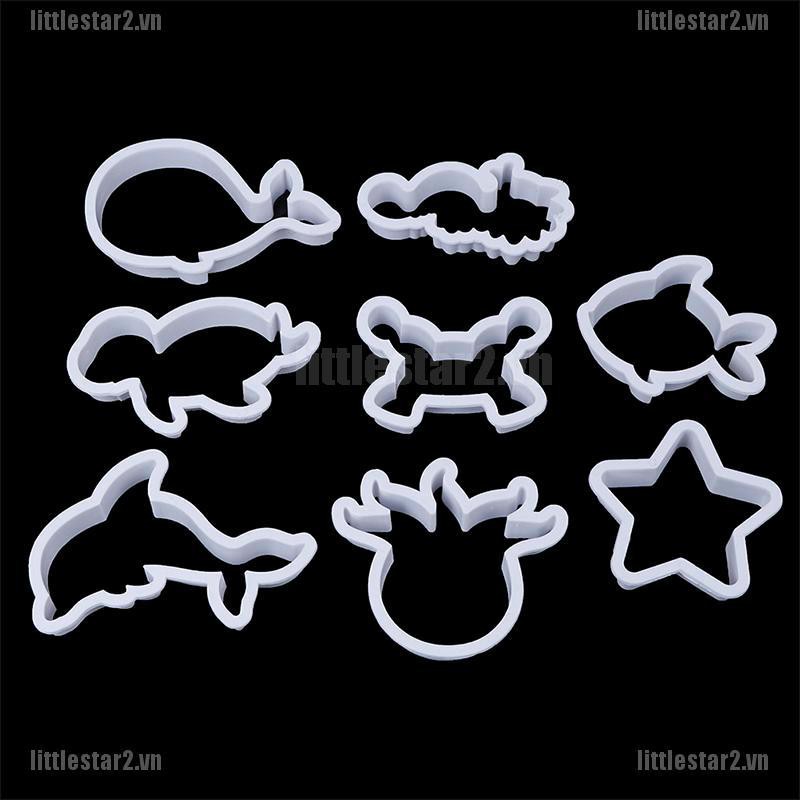 Set 8 Khuôn Cắt Bánh Quy Hình Cá Heo / Sinh Vật Biển