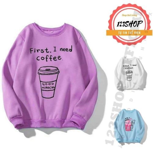 Áo khoác nỉ 123SHOP dành cho nam cho nữ và cặp đôi kiểu Sweater không mũ , form rộng unisex hình chữ có 3 màu trắng đen