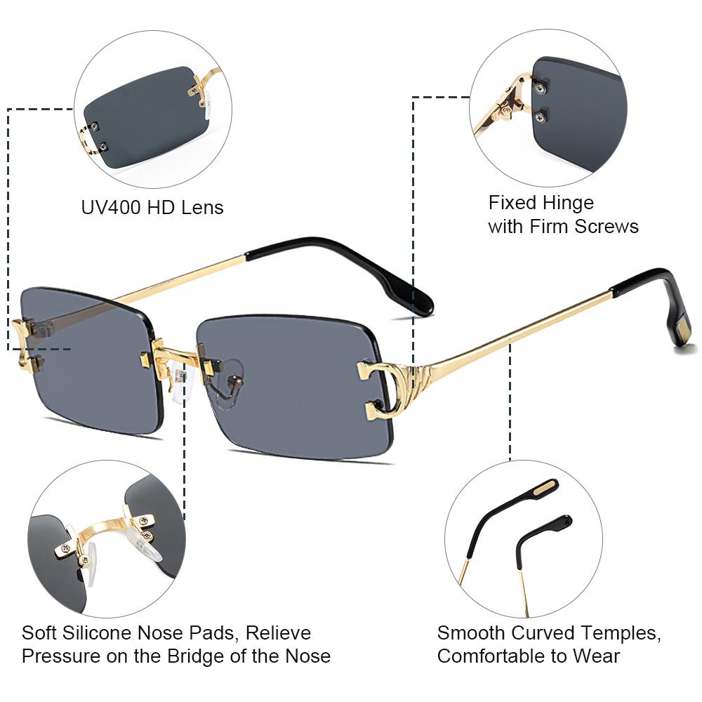 Kính Mát Gọng Chữ Nhật Trong Suốt Phong Cách Retro Thời Trang Unisex 2021