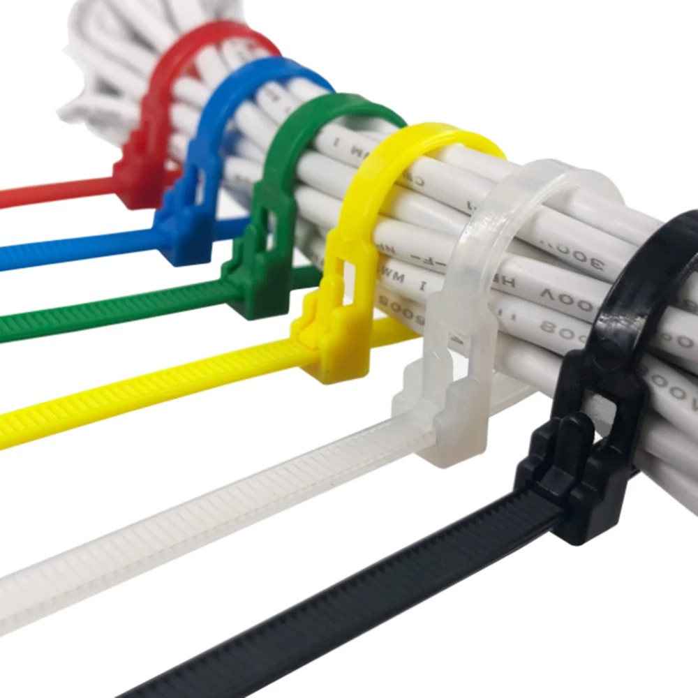 Set 100 Dây Rút Nhựa Tự Khóa Nhiều Màu Sắc Có Thể Tái Sử Dụng