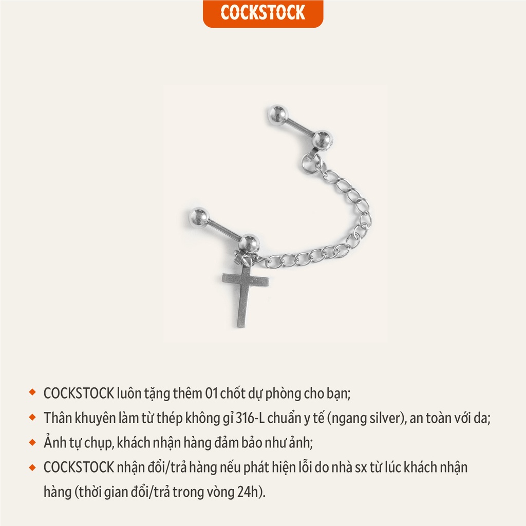 Khuyên tai Cross Chain Marbles Earring CockStock