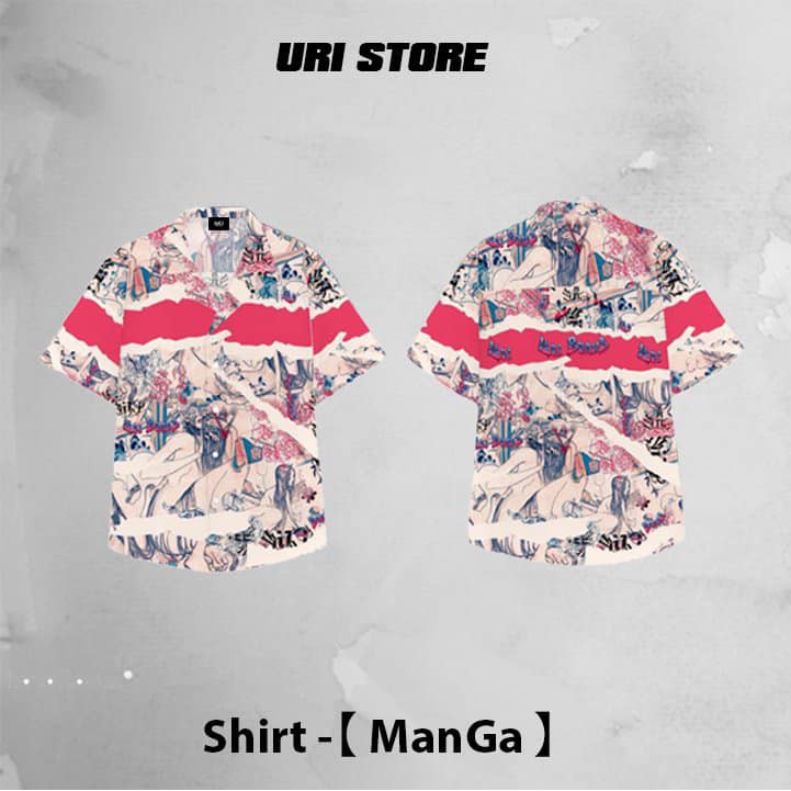 Áo sơ mi nam ngắn tay Họa tiết Form rộng, Manga -  CHÍNH HÃNG