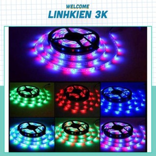 Led Dây 3528 RGB Có Keo Cuộn 5 Mét Led 7 Màu RGB 3528 ( Có điều khiển )