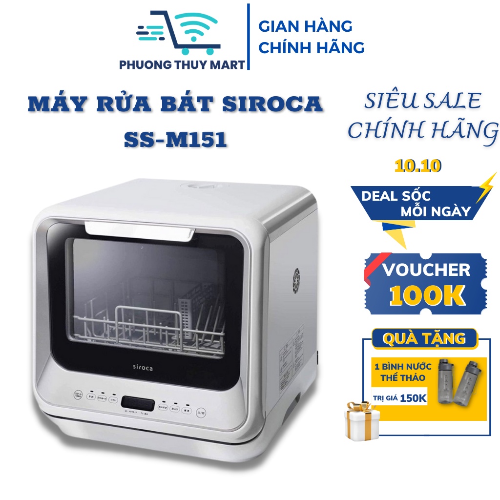 Máy Rửa Bát Siroca SS-M151 Có 6 Chức Năng Thiết Kế Nhỏ Gọn Tiện Dụng Cho Gia Đình
