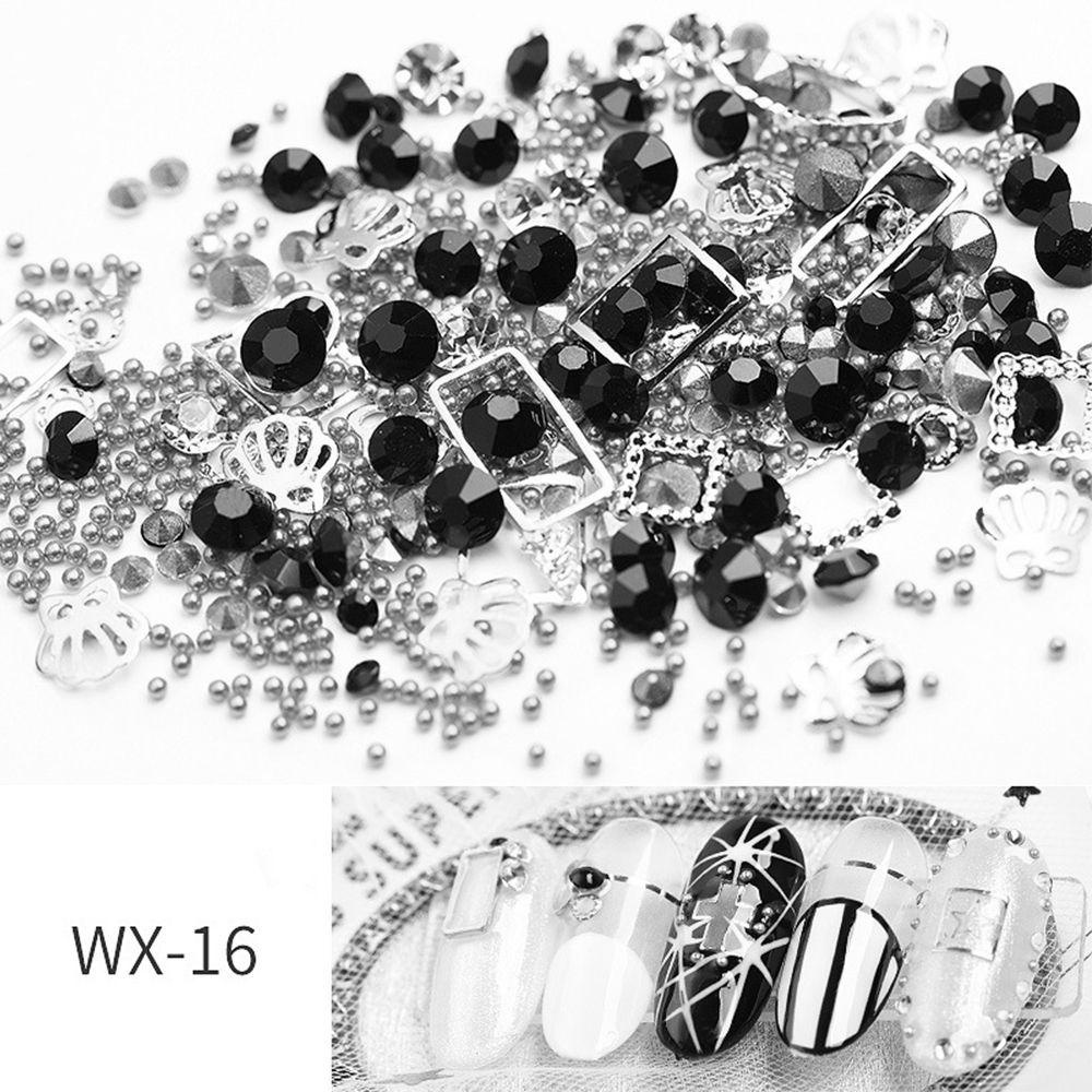 USNOW Hộp Phụ Kiện Đá Trang Trí Móng Tay Nghệ Thuật