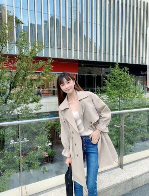 [ CÓ HÌNH THẬT] ÁO KHOÁC KAKI NỮ dáng dài thu đông cổ kép dễ thương | BigBuy360 - bigbuy360.vn