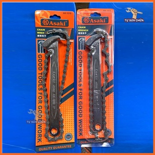 Mỏ lết xích, cờ lê xích cao cấp chính hãng ASAKI 9'' AK-1019 Cảo dây xích mở nắp lọc dầu nhớt, vam tháo cốc lọc dầu