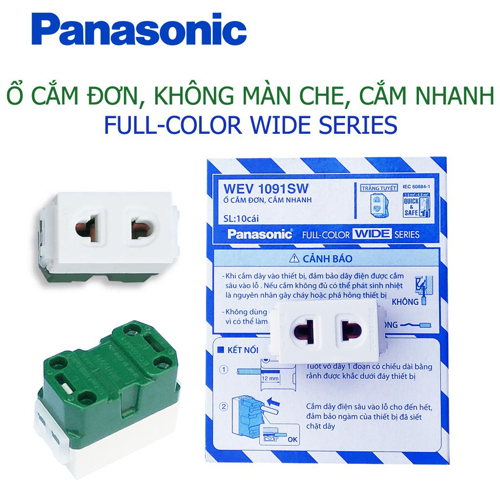 Ổ cắm đơn 2 chấu panasonic