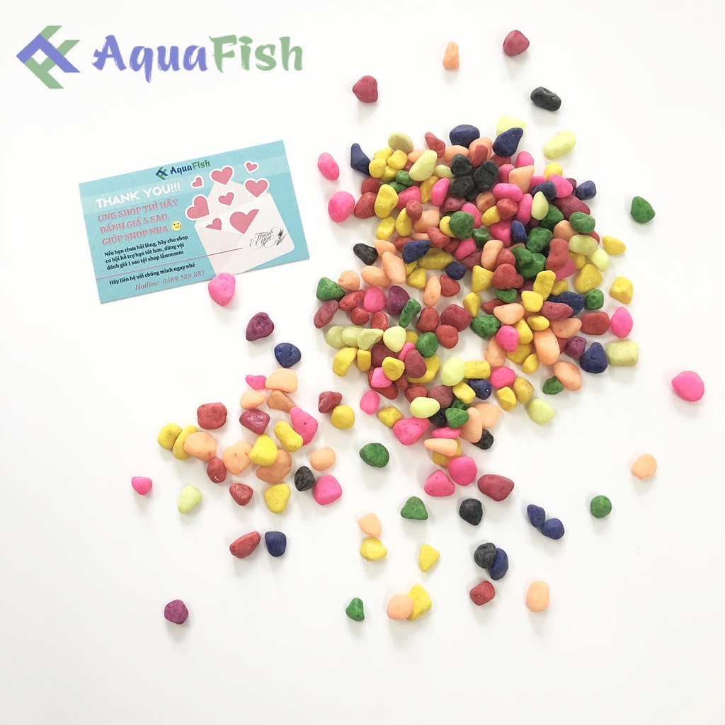 Sỏi Nhiều Màu Dùng Trang Trí Bể Cá Cảnh 1kg