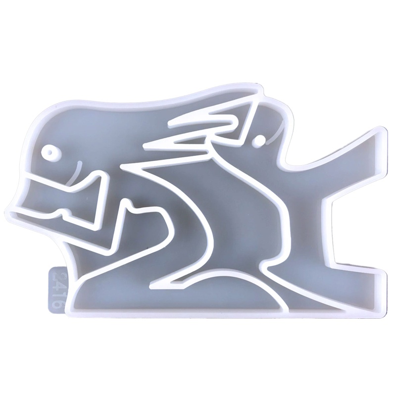 Khuôn Silicone Làm Móc Khóa Bằng Nhựa Epoxy Hình Cô Gái / Chú Chó Hôn Có Lỗ