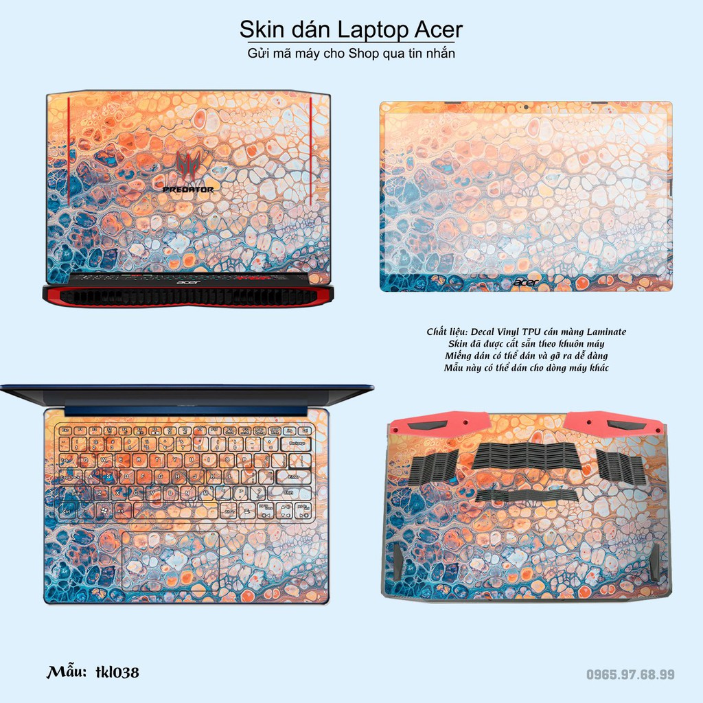 Skin dán Laptop Acer in hình thiết kế nhiều mẫu 6 (inbox mã máy cho Shop)